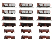 Roco 6600340 - H0 - 18-tlg. Display Schiebedachwagen Rangierbahnhof, DB, Ep. IV